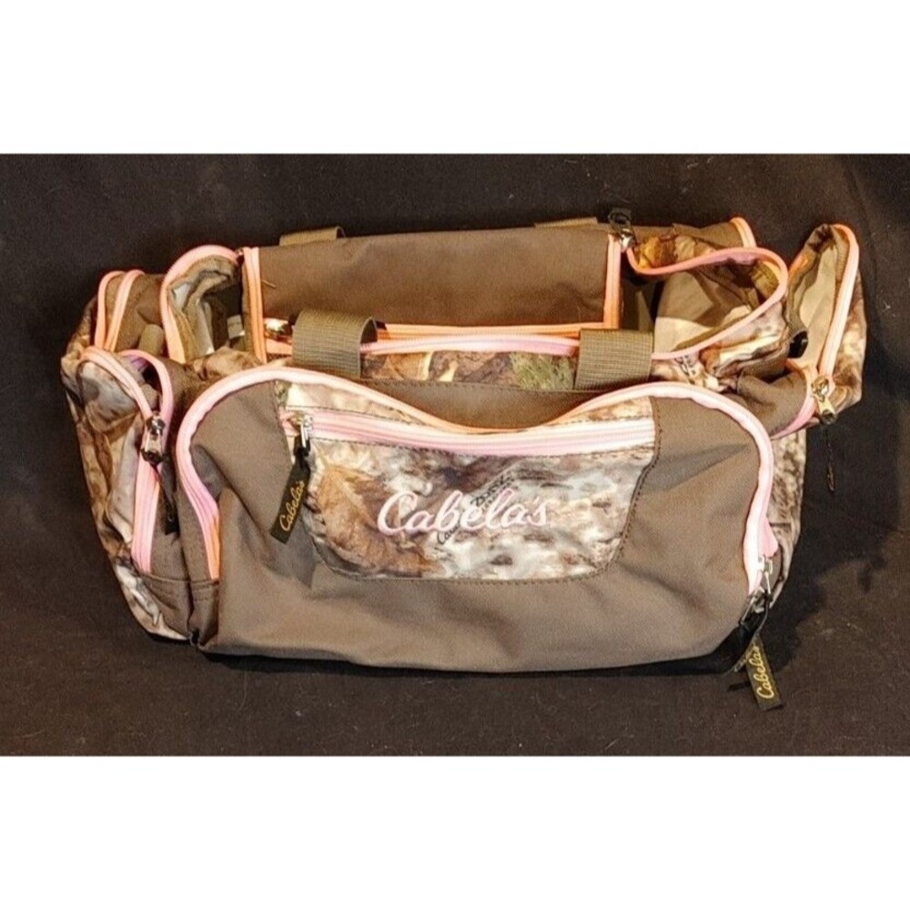 Cabelas Mini Duffle Bag All Gear Bag Pink With Camo Hunting Fishing Utility Bag